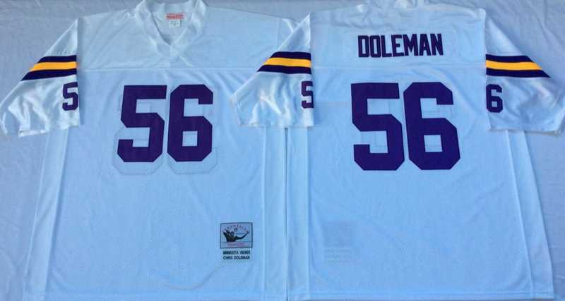 Vikings 56 Chris Doleman White M&N Throwback Jersey->nfl m&n throwback->NFL Jersey
